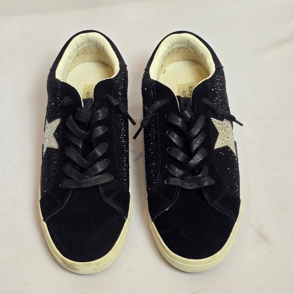 Vintage Havana Gadol Black Suede Rhinestone Star Sneakers Womens‎ Size 9 Low Top